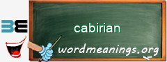 WordMeaning blackboard for cabirian